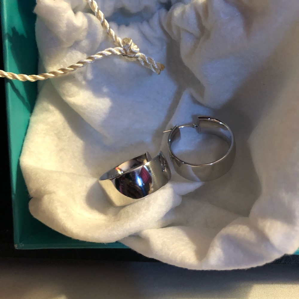 COPY - Sterling Silver wedding band hoop earrings